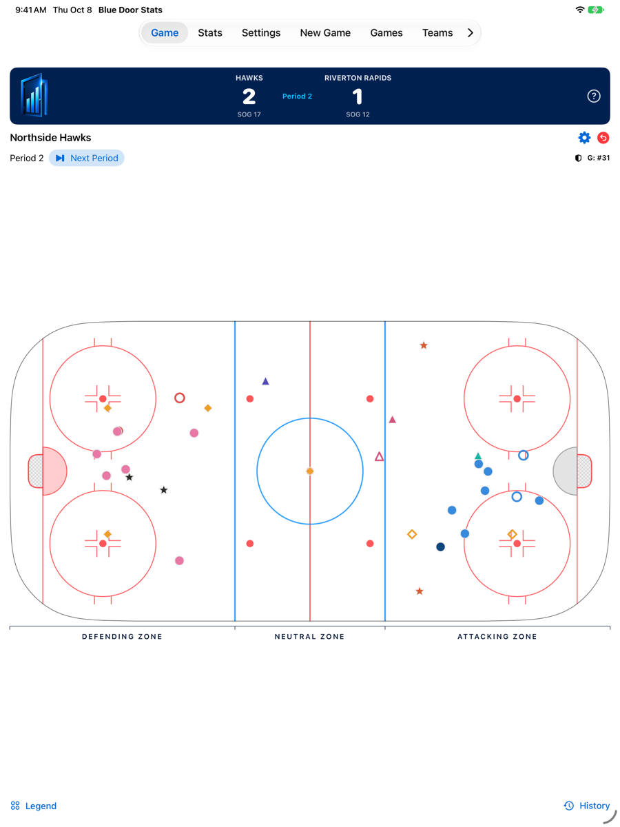 Recording a game on the rink
